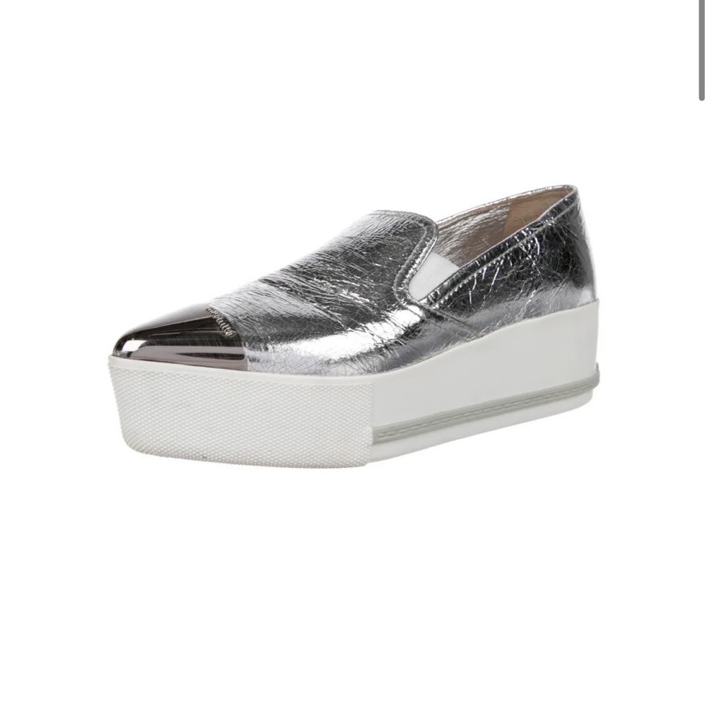 Miu Miu metallic platform snickers, size 5.5/EU 35.5